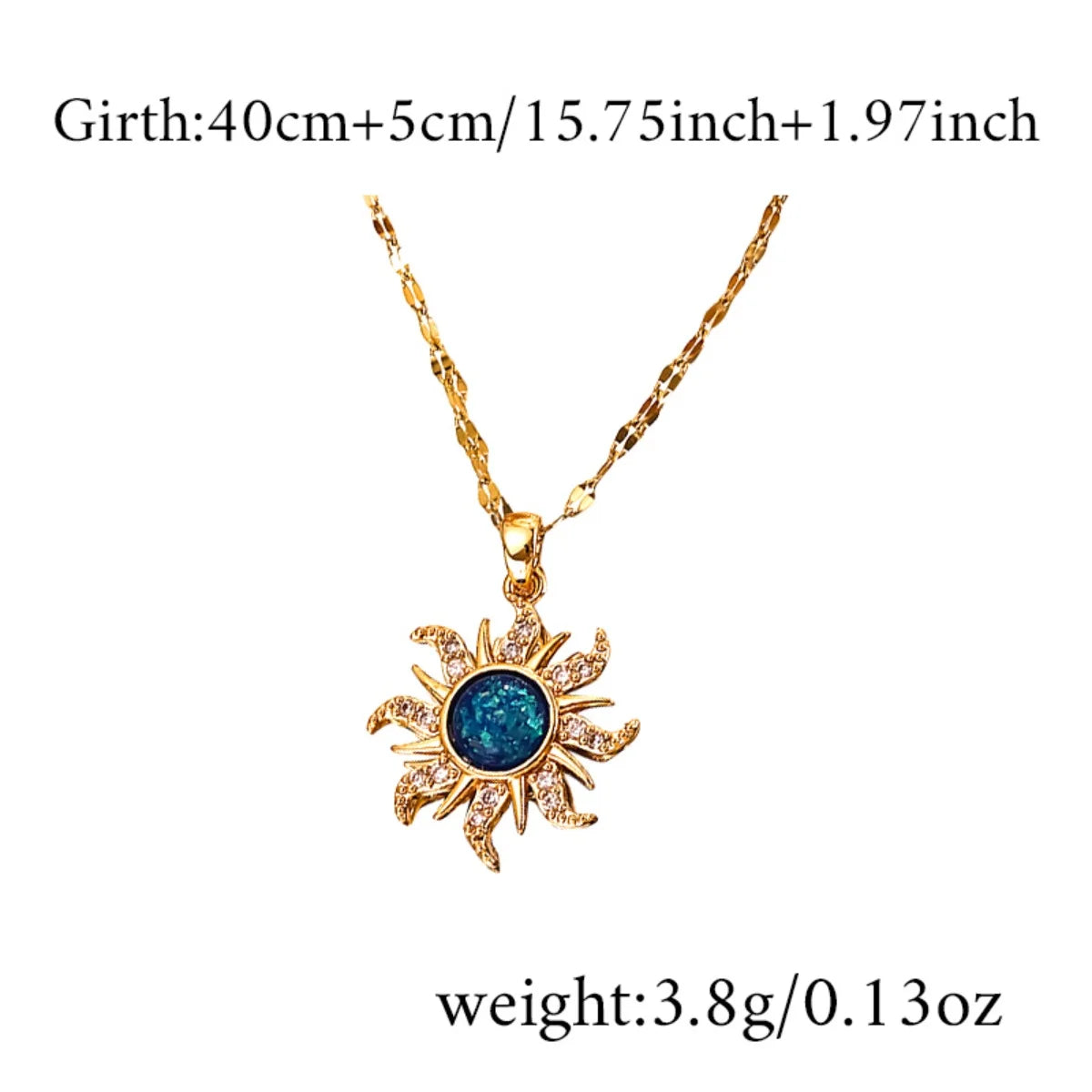 Stainless Steel Sun Pendant Necklace