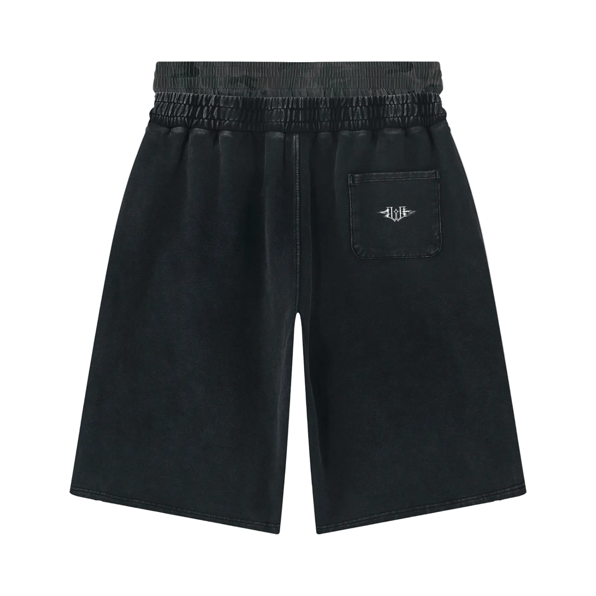 Unisex Vintage Wash Distressed Wide Leg Shorts
