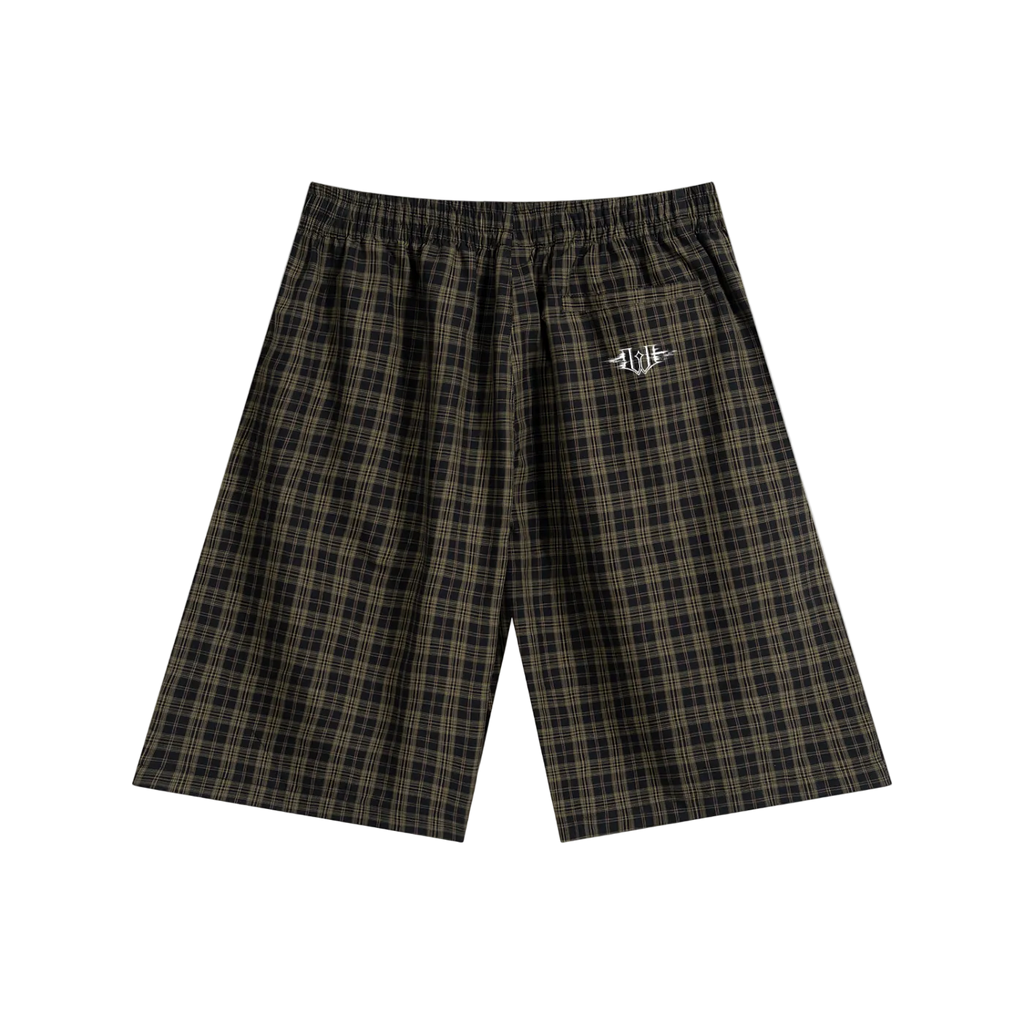 Unisex Plaid Wide Leg Shorts