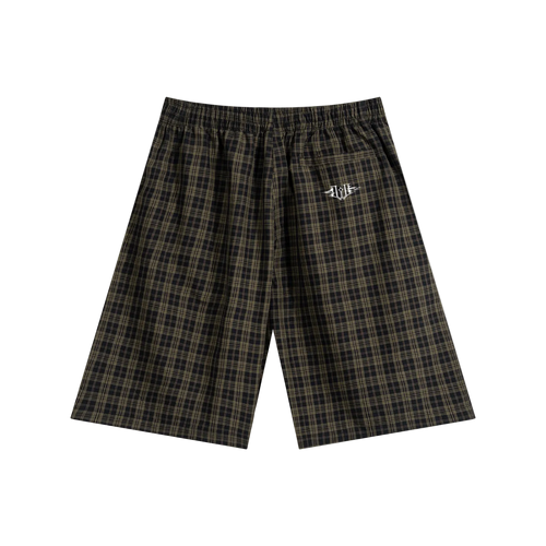 Unisex Plaid Wide Leg Shorts