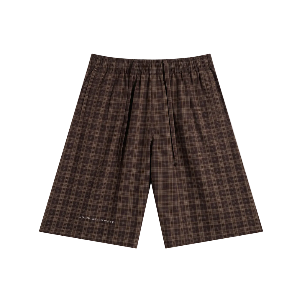 Unisex Plaid Wide Leg Shorts