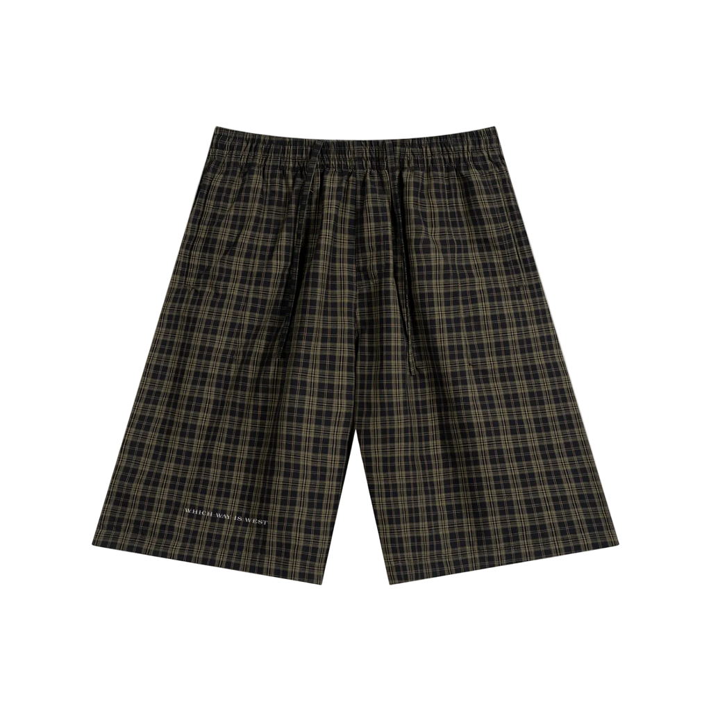 Unisex Plaid Wide Leg Shorts