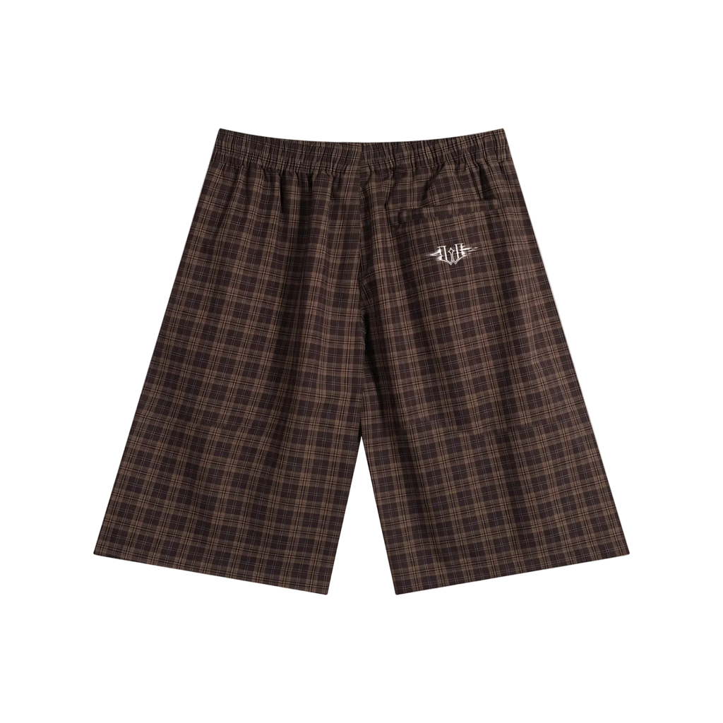 Unisex Plaid Wide Leg Shorts